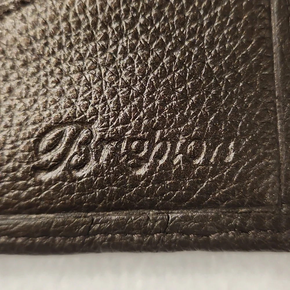 Brighton Embossed Medallion Leather Wallet in Dark Brown